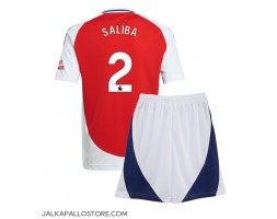 Arsenal William Saliba #2 Kotipaita Lapsille 2024-25 Lyhythihainen (+ shortsit)